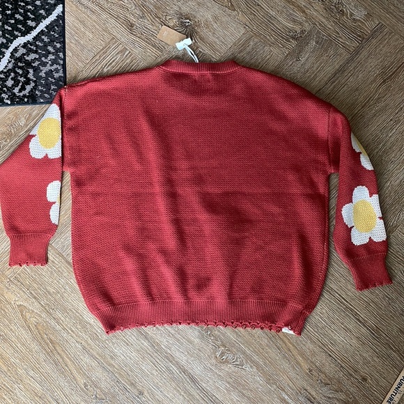 Simply southern groovy happy choose sweater Size Medium New With Tags Red - Picture 9 of 10